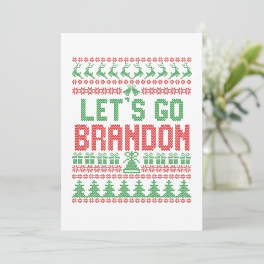 Lass uns Brandon Funny Ugly Weihnachtskraut gehen Dankeskarte (Stehend Vorderseite)