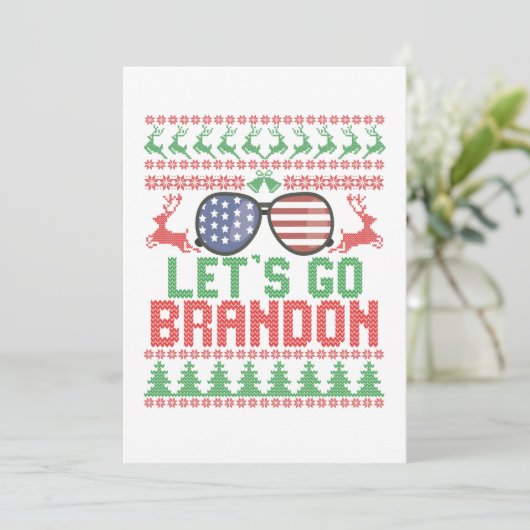 Lass uns Brandon Funny Ugly Weihnachtskraut gehen Dankeskarte (Stehend Vorderseite)