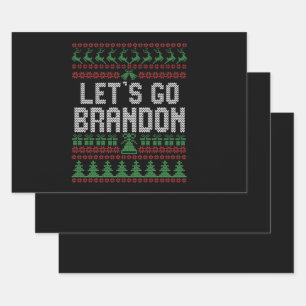 Lass uns Brandon Funny Ugly Weihnachtskraut gehen Geschenkpapier Set
