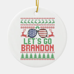 Lass uns Brandon Funny Ugly Weihnachtskraut gehen Keramik Ornament