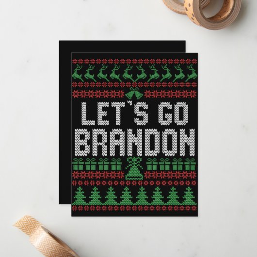 Lass uns Brandon Funny Ugly Weihnachtskraut gehen Mitteilungskarte (Vorderseite/Rückseite Beispiel)