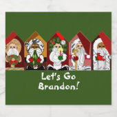Lass uns Brandon gehen! Cartoon Santas Bierflaschenetikett (Einzelnes Label)