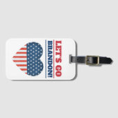 "Lass uns Brandon gehen!" Heftamerikanische Flagge Gepäckanhänger (Vorderseite (Horizontal))