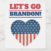 "Lass uns Brandon gehen!" Heftamerikanische Flagge Weinetikett (Einzelnes Label)