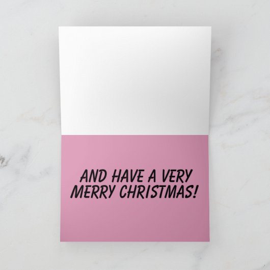 LASS UNS BRANDON GEHEN! PINK CADDY CHRISTMAS CARDS KARTE (Innenseite)