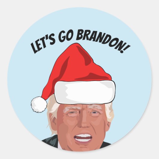 LASS UNS BRANDON GEHEN! TRUMP CHRISTMAS RUNDER AUFKLEBER (Vorderseite)