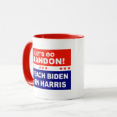 Lass uns Brandon Impeach Biden gehen, dann Harris Tasse (Vorderseite Links)