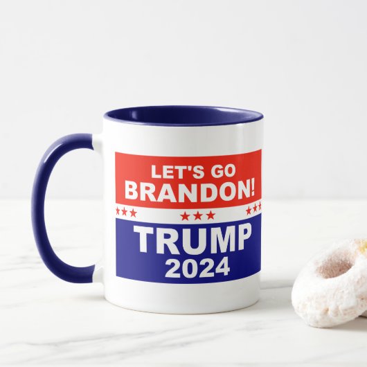 Lass uns Brandon TRUMP 2024 gehen Tasse (Mit Donut)