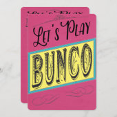 Lass uns Bunco spielen Einladung (Vorne/Hinten)