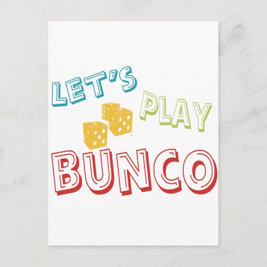 Lass uns Bunco spielen Postkarte (Vorderseite)