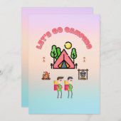 Lass uns Camping personalisierten Kindergeburtstag Einladung (Vorne/Hinten)