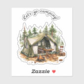 Lass uns Camping-Retro-Zelt gehen Aufkleber (Blatt)