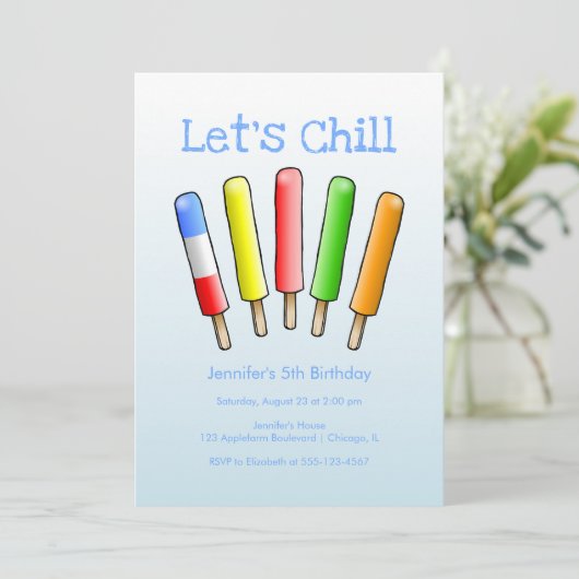 Lass uns Chill Birthday Einladung (Stehend Vorderseite)