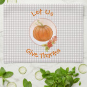 Lass uns Dank - Pumpkin und Blume Geschirrtuch (Gefaltet)