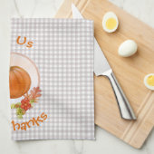 Lass uns Dank - Pumpkin und Blume Geschirrtuch (Viertel Falte)