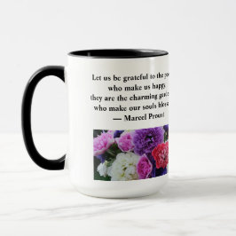 Lass uns dankbar zu den Menschen, die uns glücklic Tasse