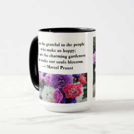 Lass uns dankbar zu den Menschen, die uns glücklic Tasse