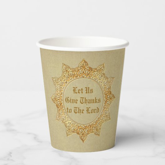 Lass uns danken dem Herrn - groß Pappbecher (Rückseite)