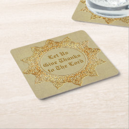 Lass uns danken dem Herrn - Rechteckiger Pappuntersetzer