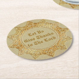 Lass uns danken dem Herrn - Runder Pappuntersetzer