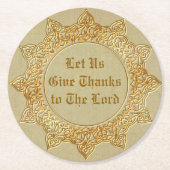Lass uns danken dem Herrn - Runder Pappuntersetzer (Vorderseite)