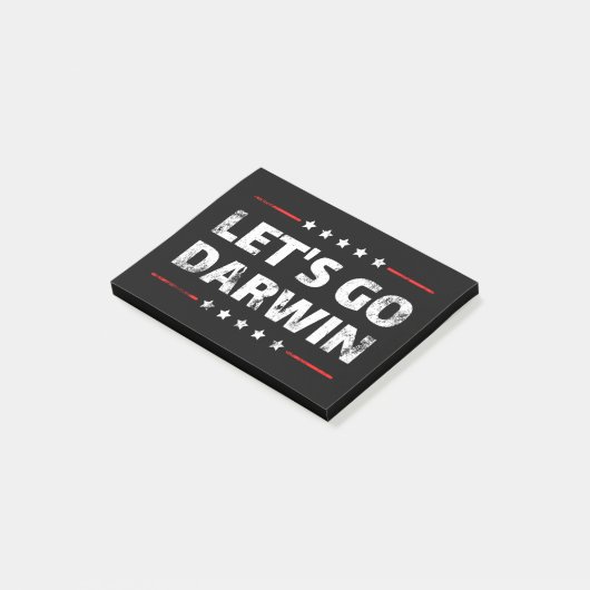 Lass uns Darwin gehen Post-it Klebezettel (angewinkelt)