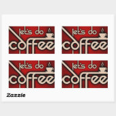 Lass uns das Kaffeedatum machen Rechteckiger Aufkleber (Blatt)