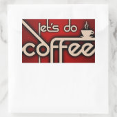 Lass uns das Kaffeedatum machen Rechteckiger Aufkleber (Tasche)