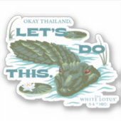 "Lass uns das machen" Alligator - der weiße Lotus Aufkleber (Vorderseite)