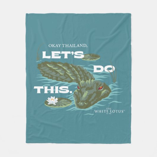 "Lass uns das machen" Alligator - der weiße Lotus Fleecedecke (Vorderseite)
