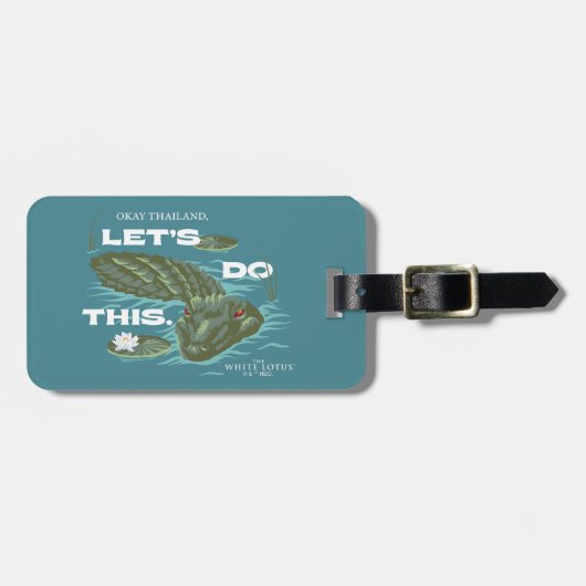 "Lass uns das machen" Alligator - der weiße Lotus Gepäckanhänger (Vorderseite horizontal)