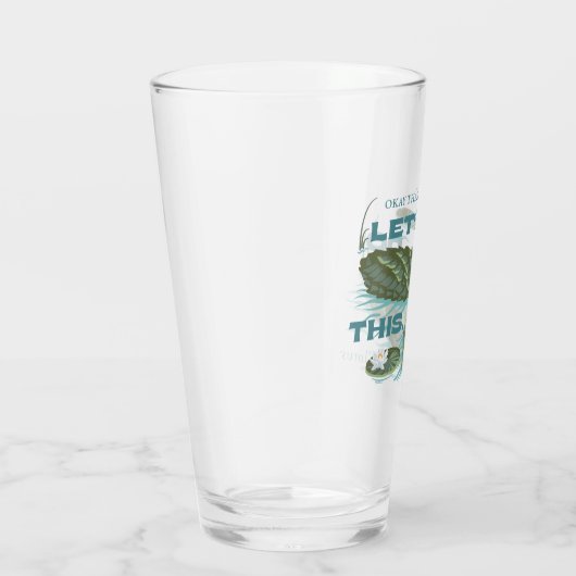 "Lass uns das machen" Alligator - der weiße Lotus Glas (Rechts)