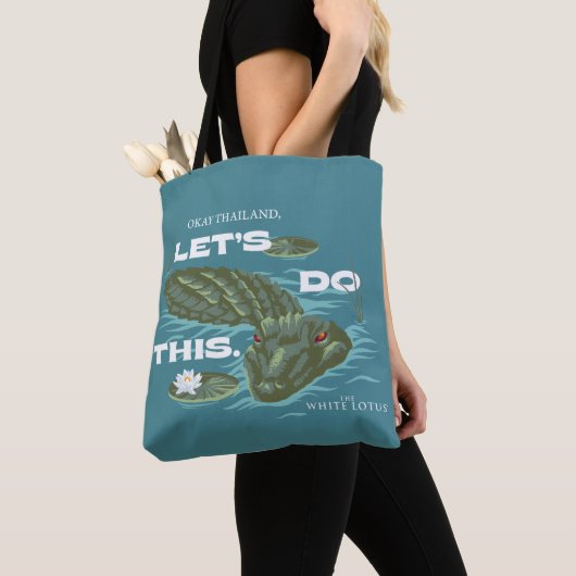 "Lass uns das machen" Alligator - der weiße Lotus Tasche (Von Nahem)