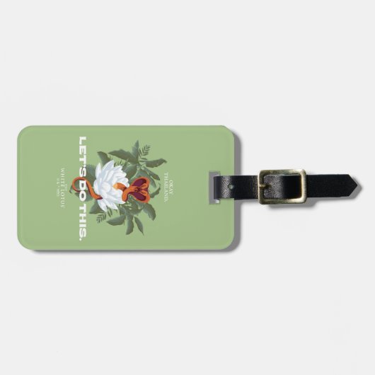 "Lass uns das machen" Cobra - der weiße Lotus Gepäckanhänger (Vorderseite horizontal)