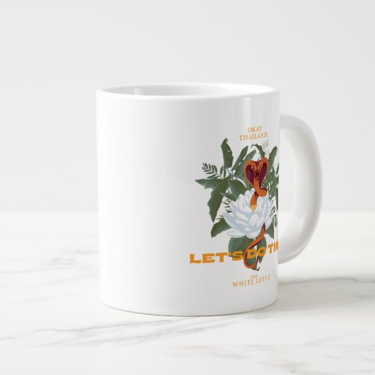 "Lass uns das machen" Cobra - der weiße Lotus Jumbo-Tasse (Vorderseite Rechts)