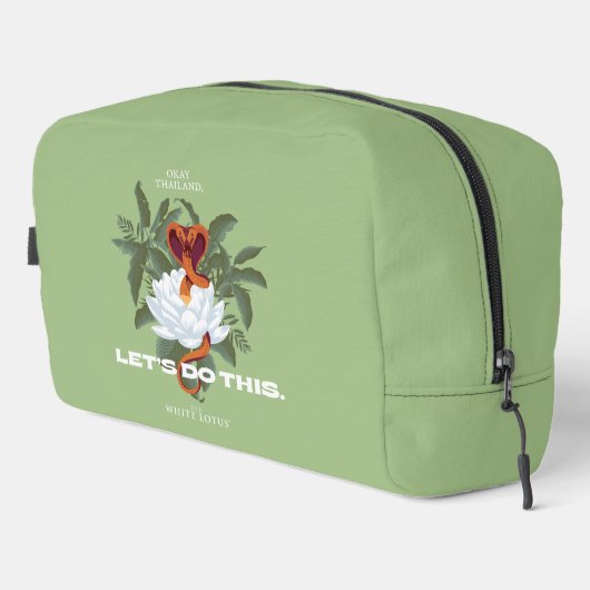 "Lass uns das machen" Cobra - der weiße Lotus Waschbeutel (Rechte Ecke)