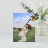 Lass uns das machen! Foto Save the Date Ankündigungspostkarte (Stehend Vorderseite)