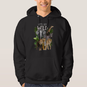 Lass uns das Safari-Party "Wilde Zootiere" am Tag Hoodie