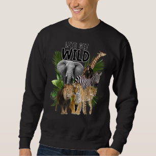 Lass uns das Safari-Party "Wilde Zootiere" am Tag Sweatshirt