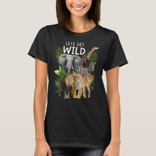 Lass uns das Safari-Party "Wilde Zootiere" am Tag T-Shirt