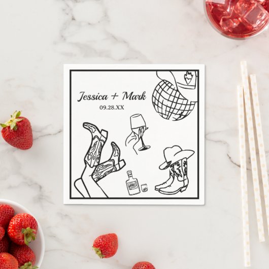 Lass uns den Junggeselinnen-Abschied Girl Nashvill Serviette (Beispiel)