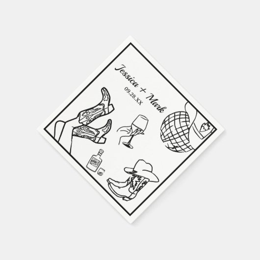 Lass uns den Junggeselinnen-Abschied Girl Nashvill Serviette (Ecke)