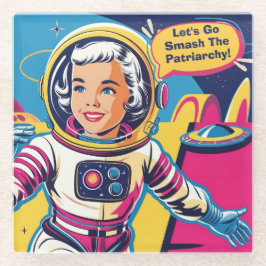 Lass uns den Patriarchenfeministen zerschlagen. Glasuntersetzer