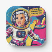 Lass uns den Patriarchenfeministen zerschlagen. Pappteller (Vorderseite)