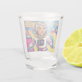 Lass uns den Patriarchenfeministen zerschlagen. Schnapsglas (Rückseite)