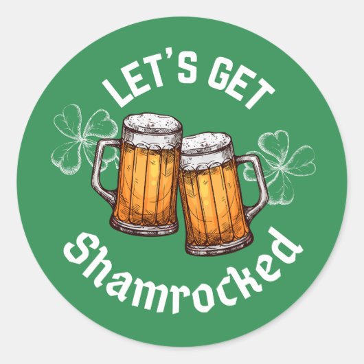 Lass uns den Shamrocked St. Patrick's Day bekommen Runder Aufkleber (Vorderseite)