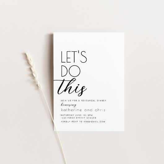 Lass uns diese Probe zum Abendessen einladen Einladung