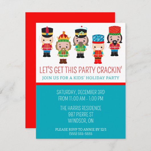 Lass uns dieses Party knacken! Nutcracker Party Einladung (Vorne/Hinten)
