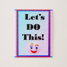 Lass uns dieses rosa blaue Puzzle machen