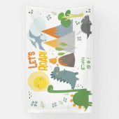 Lass uns Dino Party Kindergeburtstag brüllen Banner (Vertikal)